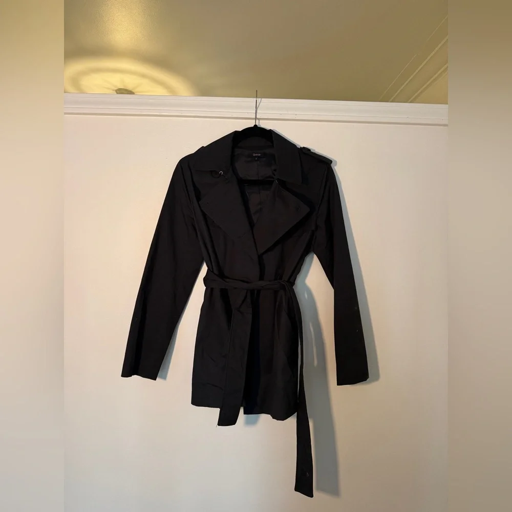 Quince Navy Trench Coat - Picture 2 of 7
